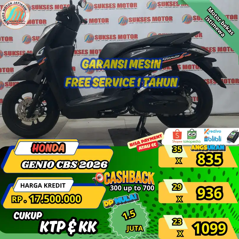 HONDA GENIO CBS 2026 DP&ANGSURAN TERMURAHSYRTKTP&KK(SUKSESMOTOR)