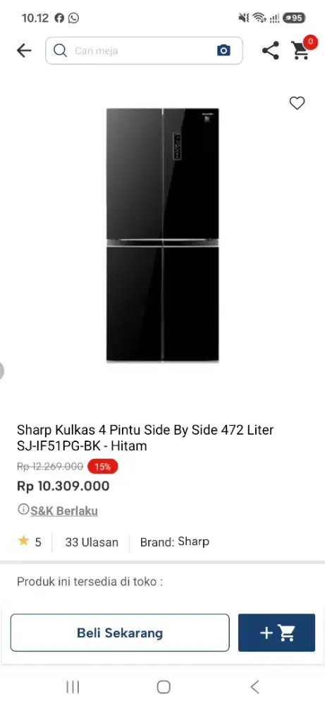 SHARP KULKAS 4PINTU