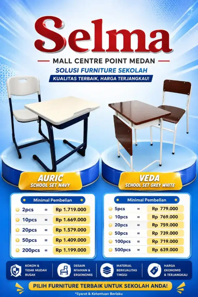 Meja belajar sekolah set