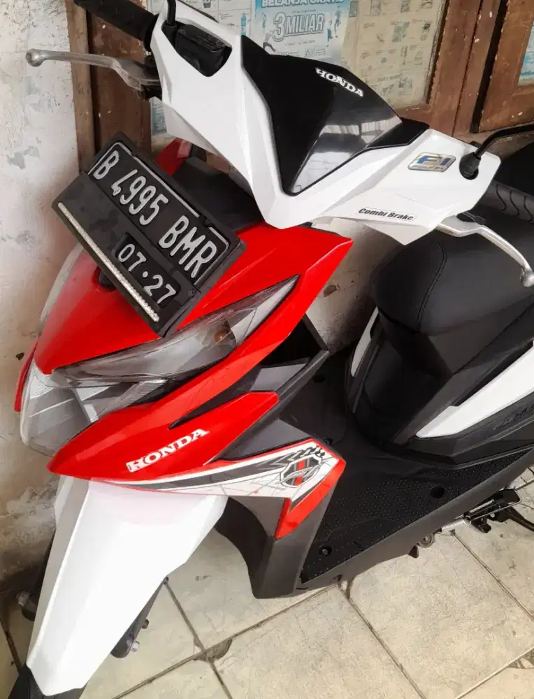 Honda beat eco 2017 cbs combi break cw asli putih merah B dki pjk pjg