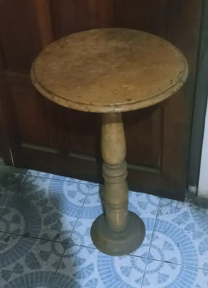 meja bulat full marmer