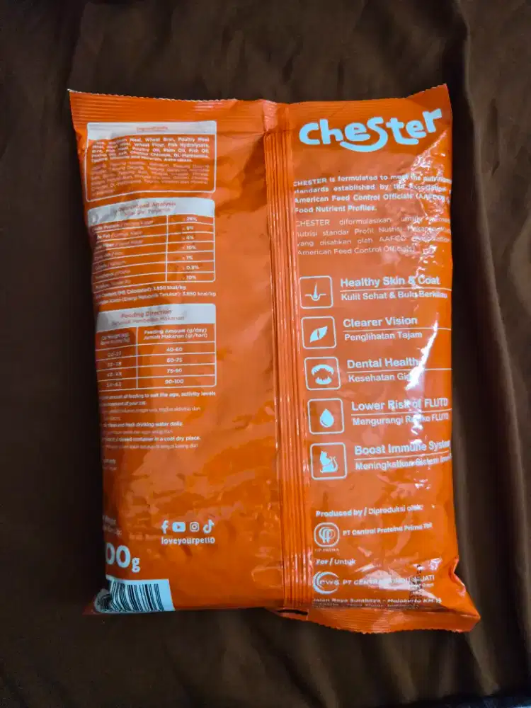 Catfood Chester Dewasa, Tuna 800Gr. Makanan Kucing