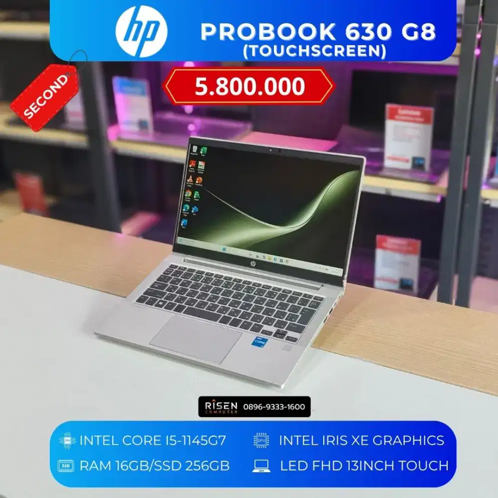 HP PROBOOK 630 G8 TOUCHSCREEN I5-1145G7 RAM 16GB SSD 256GB FHD 13inch