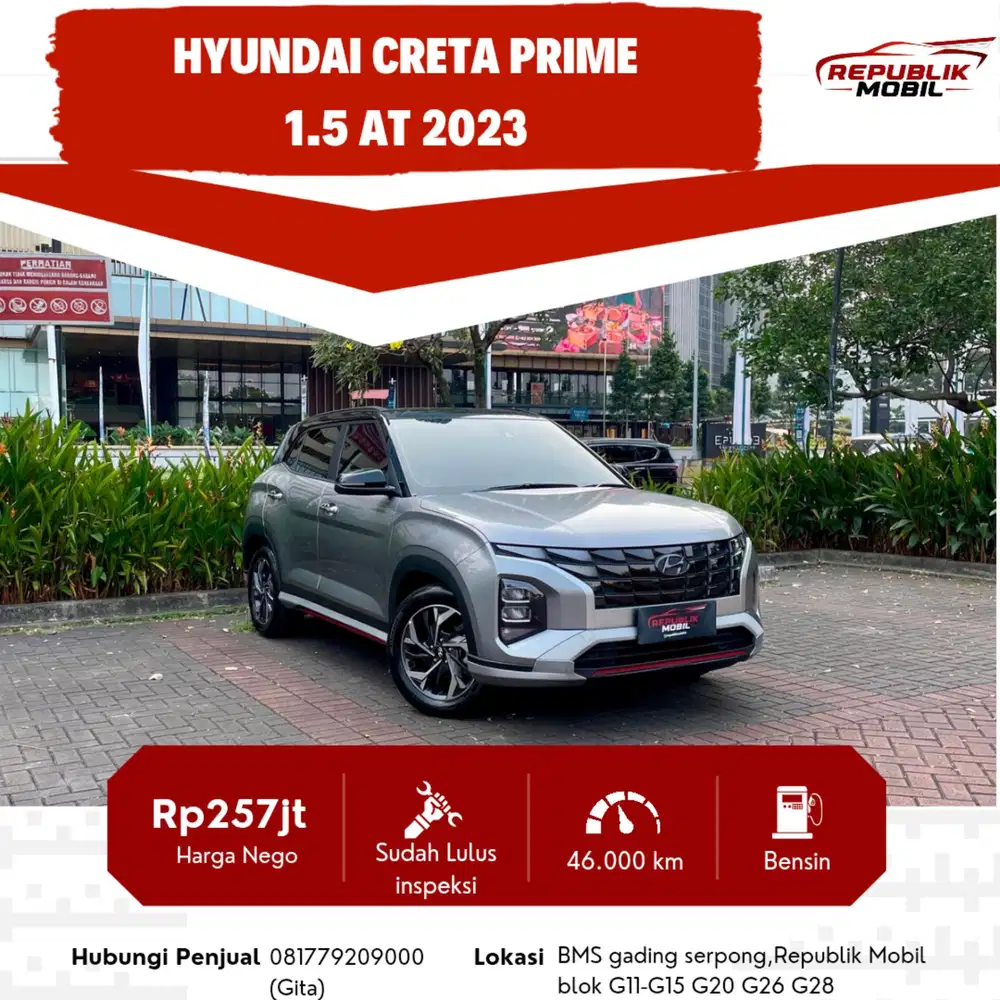 Hyundai Creta Prime 1.5 AT 2023 PAJAK SUPER PANJANG