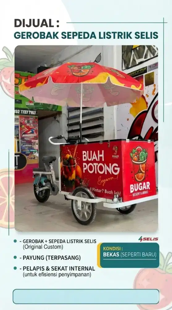 GEROBAK JUALAN SEPEDA LISTRIK