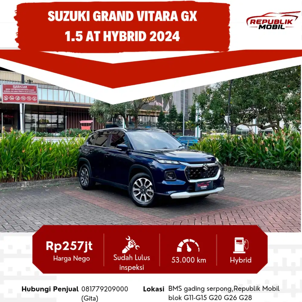Suzuki Grand Vitara GX 1.5 Hybrid Matic 2024 PAJAK PANJANG