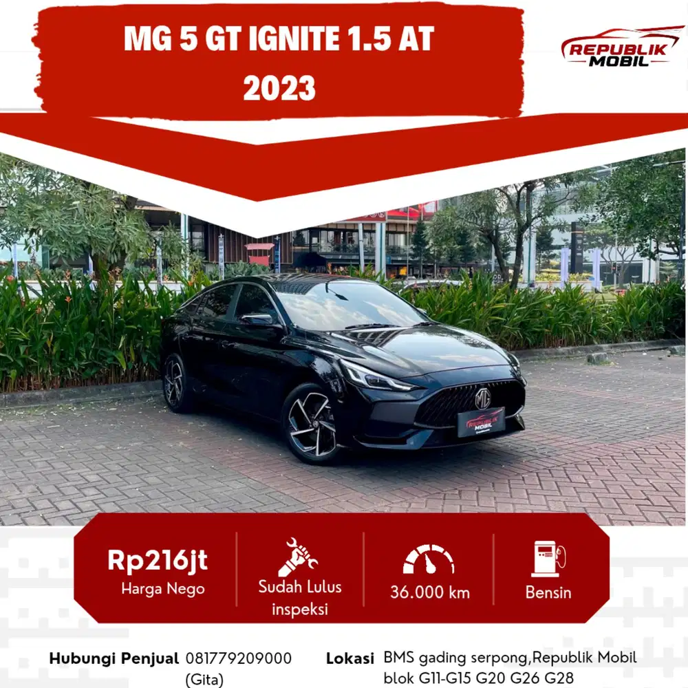 MG 5 GT Ignite AT 2023 HARGA TERBAIK SIAP PAKAI NO PR