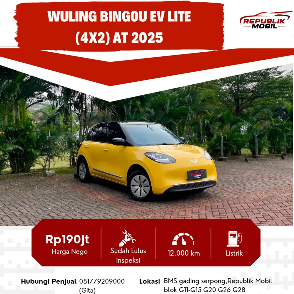 Wuling Binguo EV Lite (4x2) Matic 2025
Odo (12rb) km low
