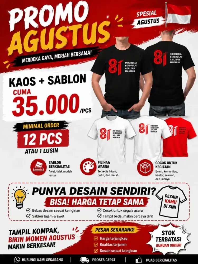 Kaos Polos + Sablon