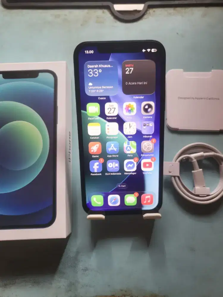 Iphone 12 128gb dual sim blue inter fullset mulus normal