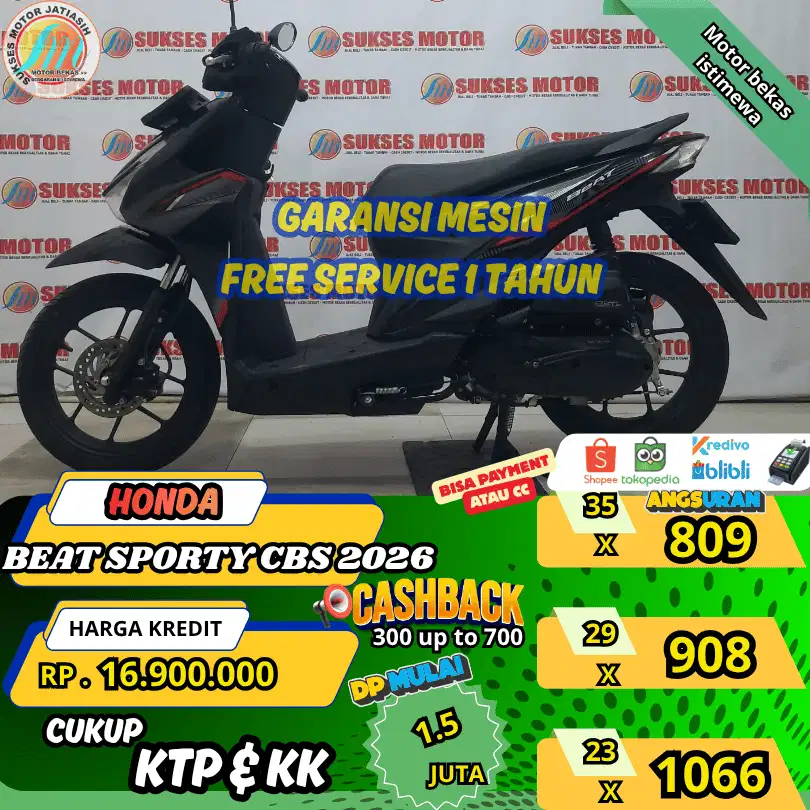 HONDA BEAT CBS 2026 DP&ANGSURANTERMURAHSYRTKTP&KK(SUKSESMOTOR)