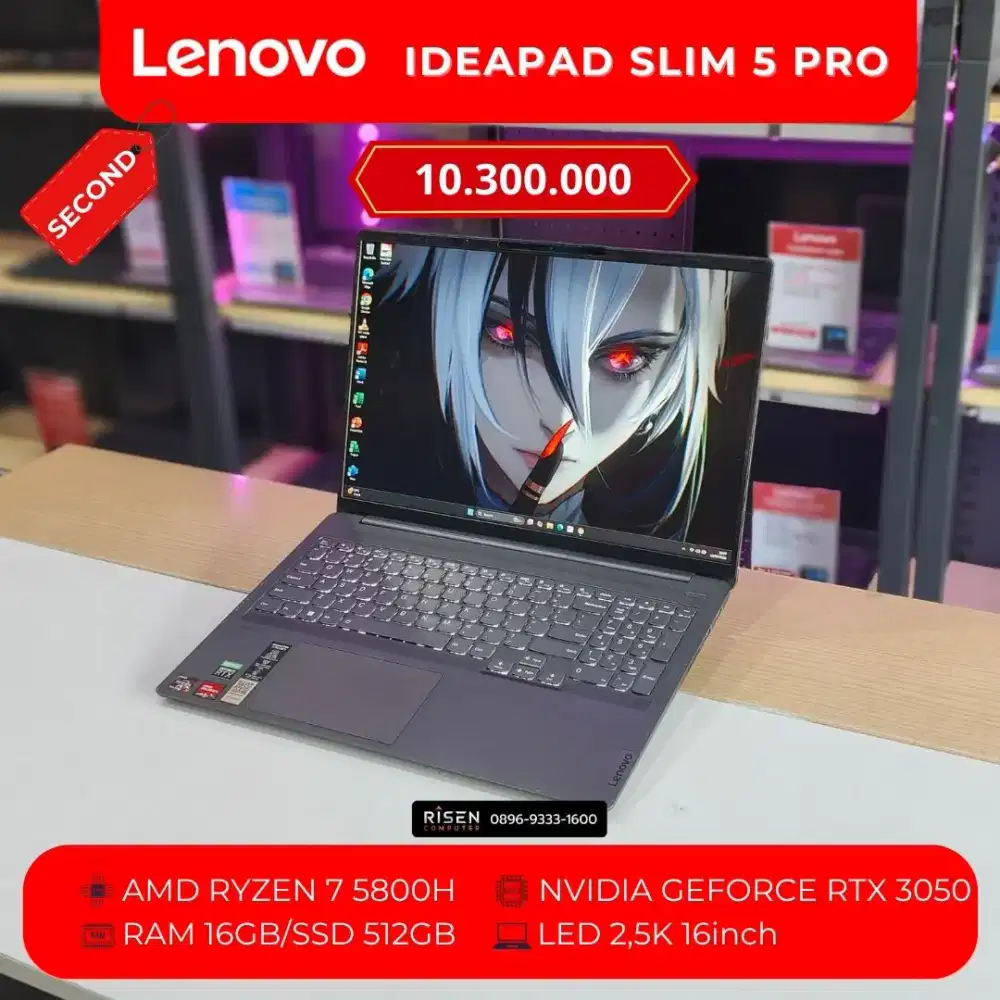 LENOVO IDEAPAD SLIM 5 PRO RYZEN 7 5800H RAM 16GB SSD 512GB 2,5K 16inch
