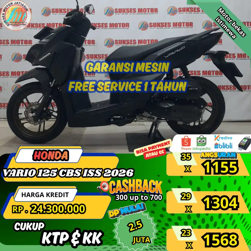 HONDA VARIO 125 CBS ISS 2026 ANGSURANTERMURAHSYRTKTP&KK(SUKSESMOTOR)