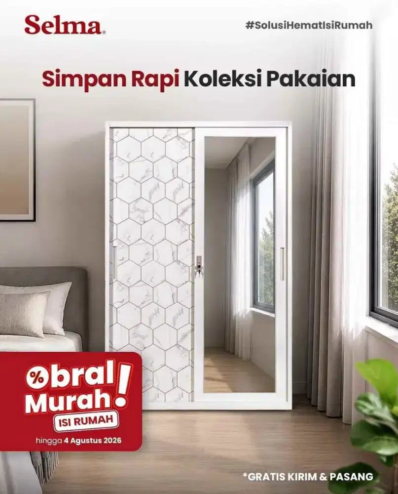 TERLARIS LEMARI PAKAIAN METAL BESI MURAH MINIMALIS CUMAN 1 JUTAAN