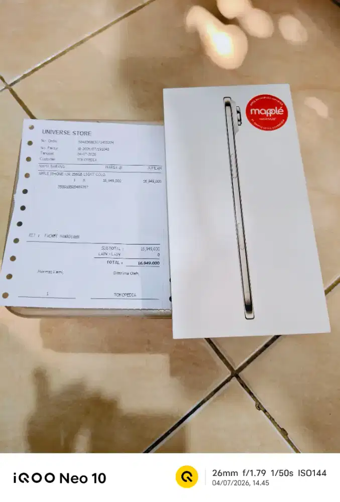 NEW 100% | iPhone Air 256GB 17 Air | Light Gold | Garansi Resmi iBox