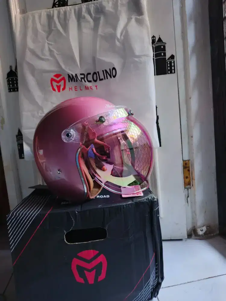 Helm Marcolino Sena Baru lengkap visor