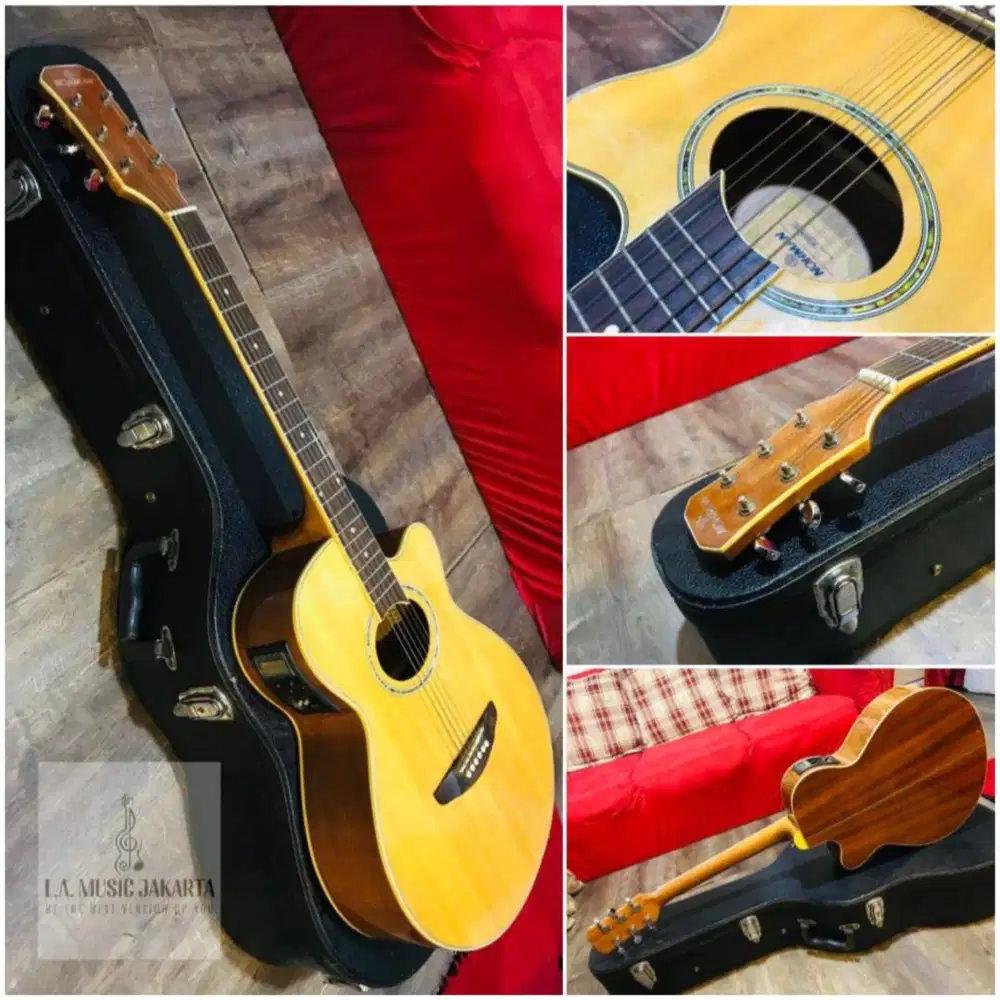 Gitar Akustik Elektrik Cut-way Tuner Tanam Besi Brand Korea