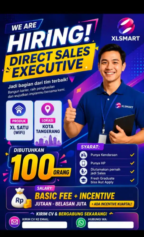 DI BUTUHKAN 100 MARKETING SIAP KERJA