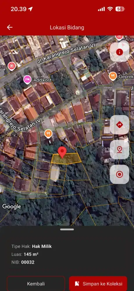 DiJual tanah, lokasi strategis & harga miring, daerah karangrejo slt