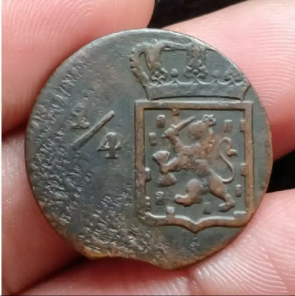 Koin langka kondisi super eror 1/4 stuiver th 1826 s