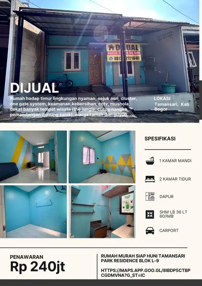 RUMAH CANTIK MURAH SIAP HUNI TAMANSARI PARK RESIDENCE BOGOR