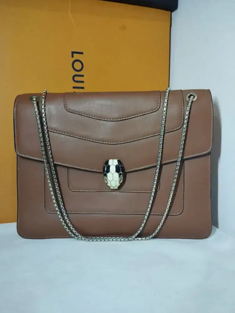 Jual bekas - Tas Bvlgari Serpenti Forever 25 Leather Brown Shoulderbag