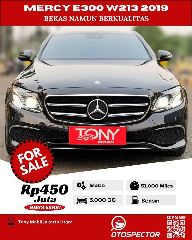 Mercedes Benz E300 W213 AT 2019 Hitam
