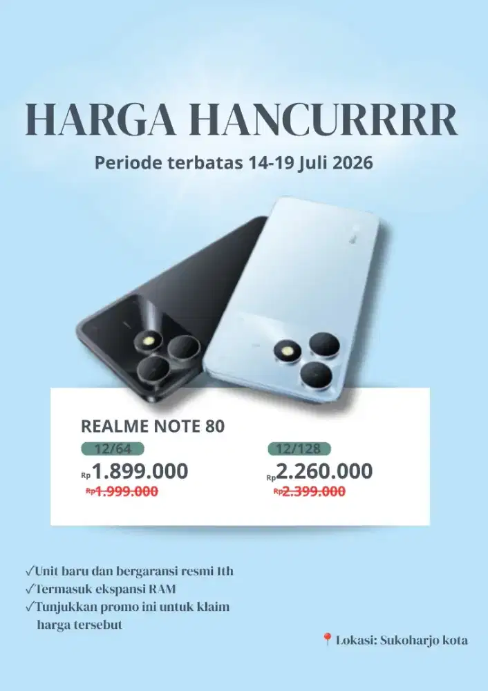 REALME NOTE 80 HARGA CUCI GUDANG!!!