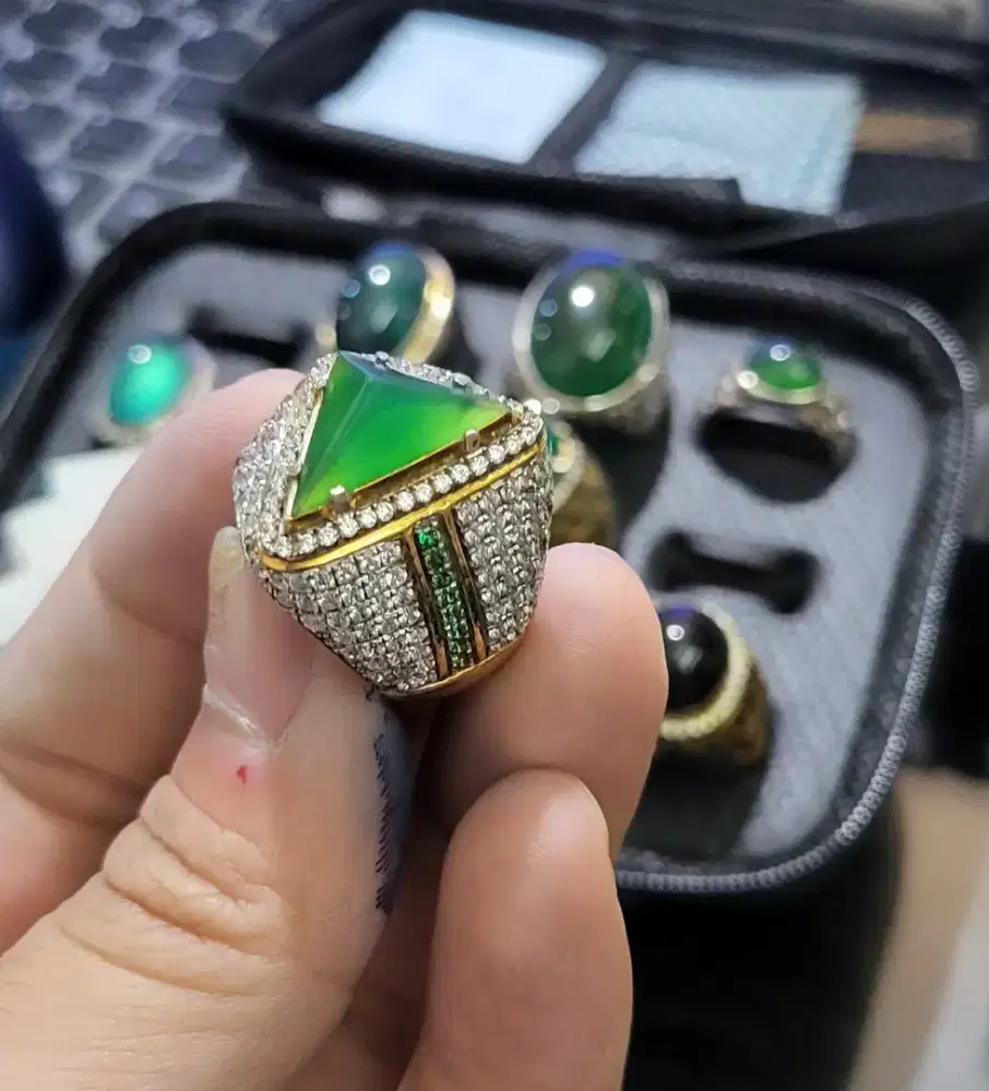 Bacan gulao ring perak tabur micro setting