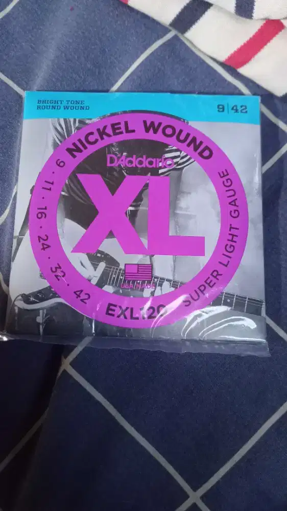 Senar Gitar Original D'Addario EXL 120 Uk. 09 - 42 Nickel Wound (New)