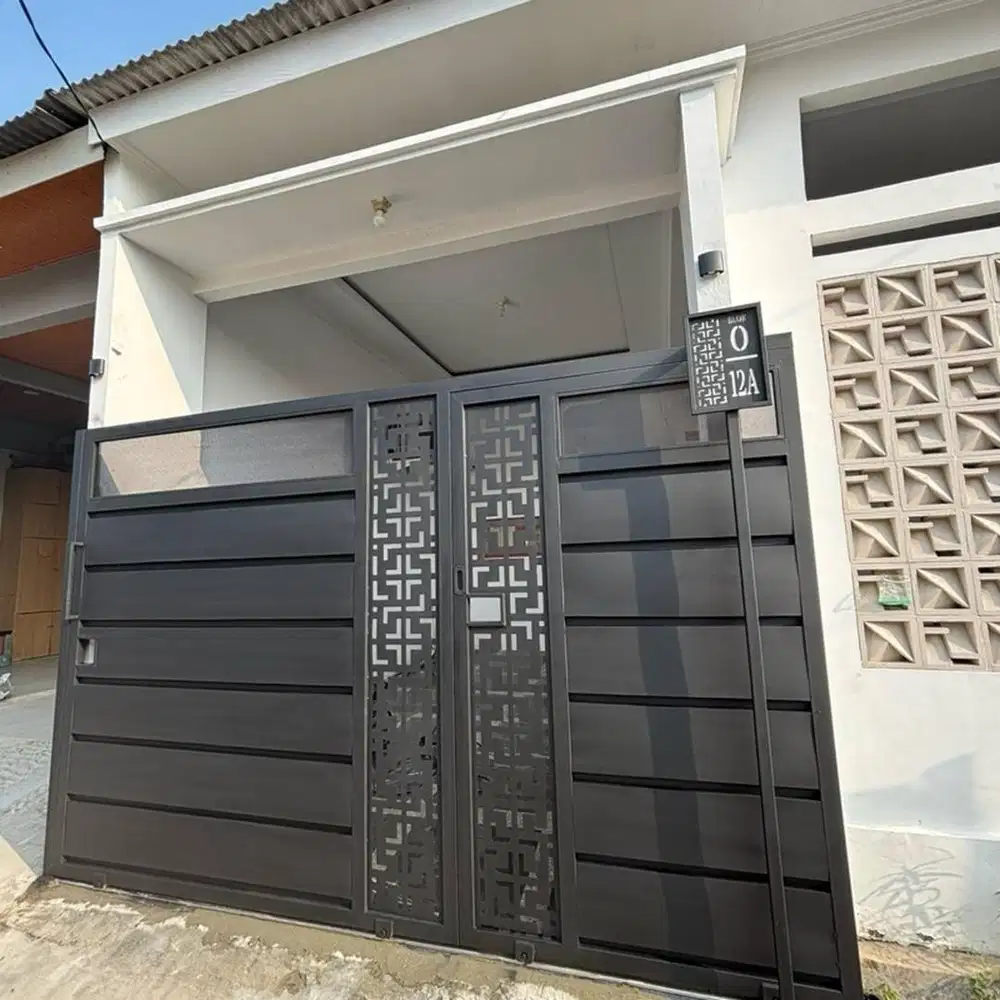 pintu pagar minimalis kombinasi bisa custom