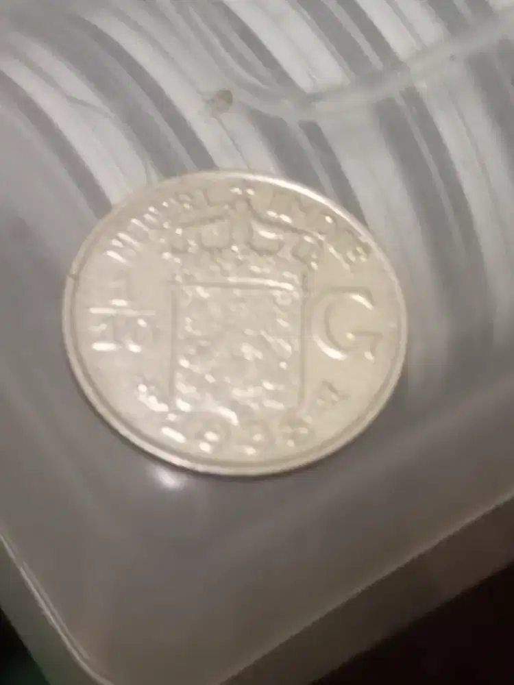 Koin perak nederl indie 1/10 G th 1938