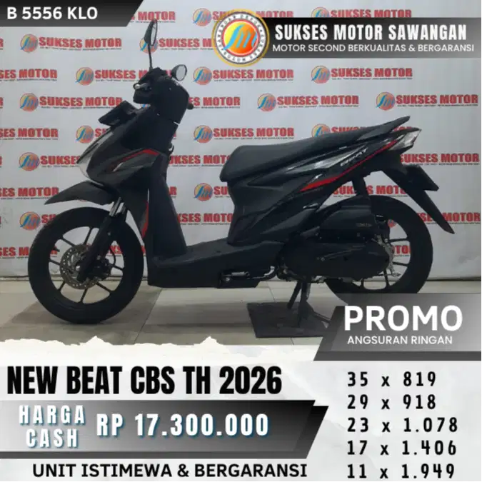 MULUS HONDA BEAT NEW CBS TH 2026 ISTIMEWA BISA CASH KREDIT BERGARANSI
