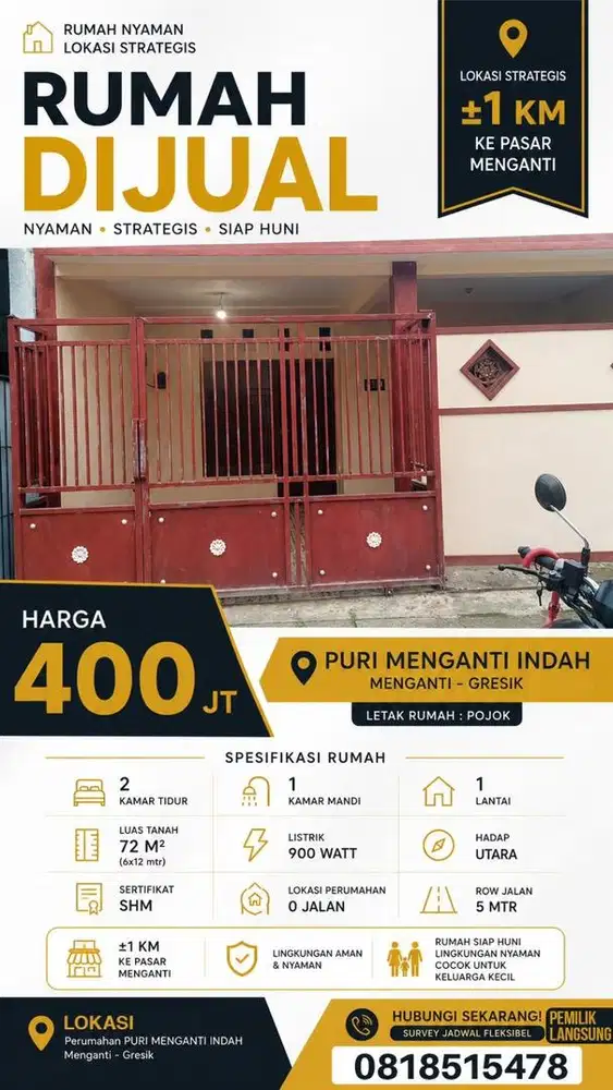 Dijual Murah SHM Puri Indah Menganti