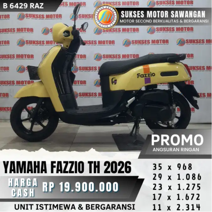 CASH KREDIT YAMAHA FAZZIO TH 2026 KUNING UNIT MULUS BERGARANSI MESIN