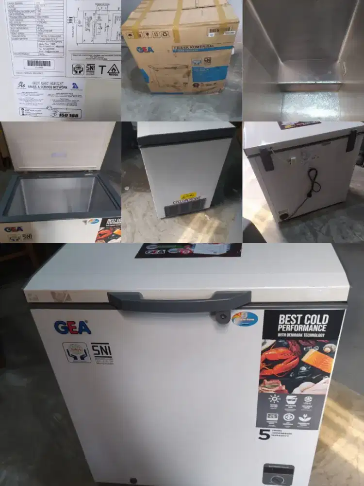 Dijual murah freezer GEA dan lemari es Polytron 2 pintu