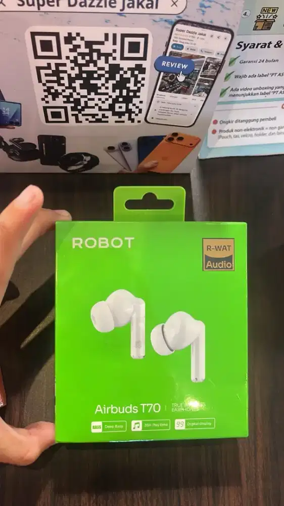 ROBOT Wireless Earphone Airbuds Headset T70 Original TWS