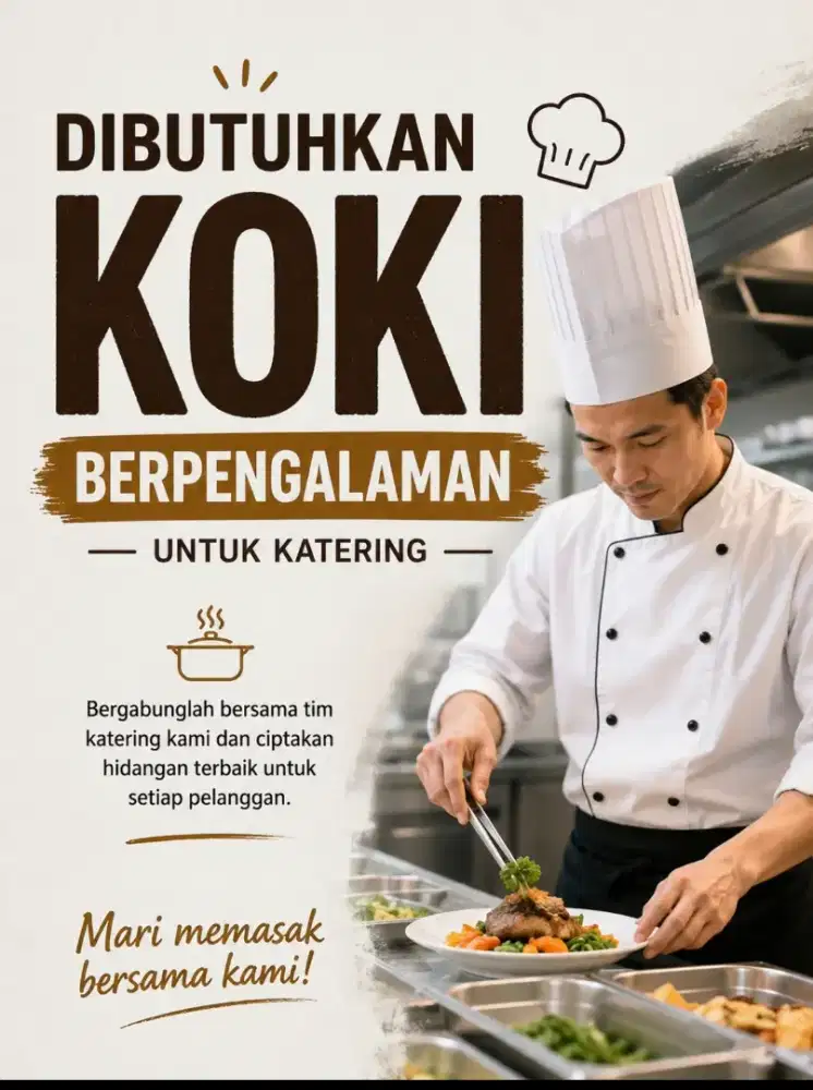 Lowongan Koki Berpengalaman Utk Katering