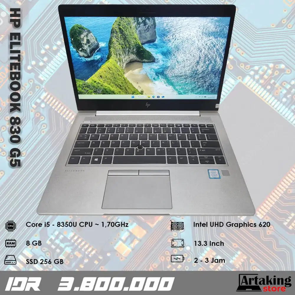 Hp Elitebook 830 G5 - Core i5 - Gen 8 th - Ram 8 GB - SSD 256 GB