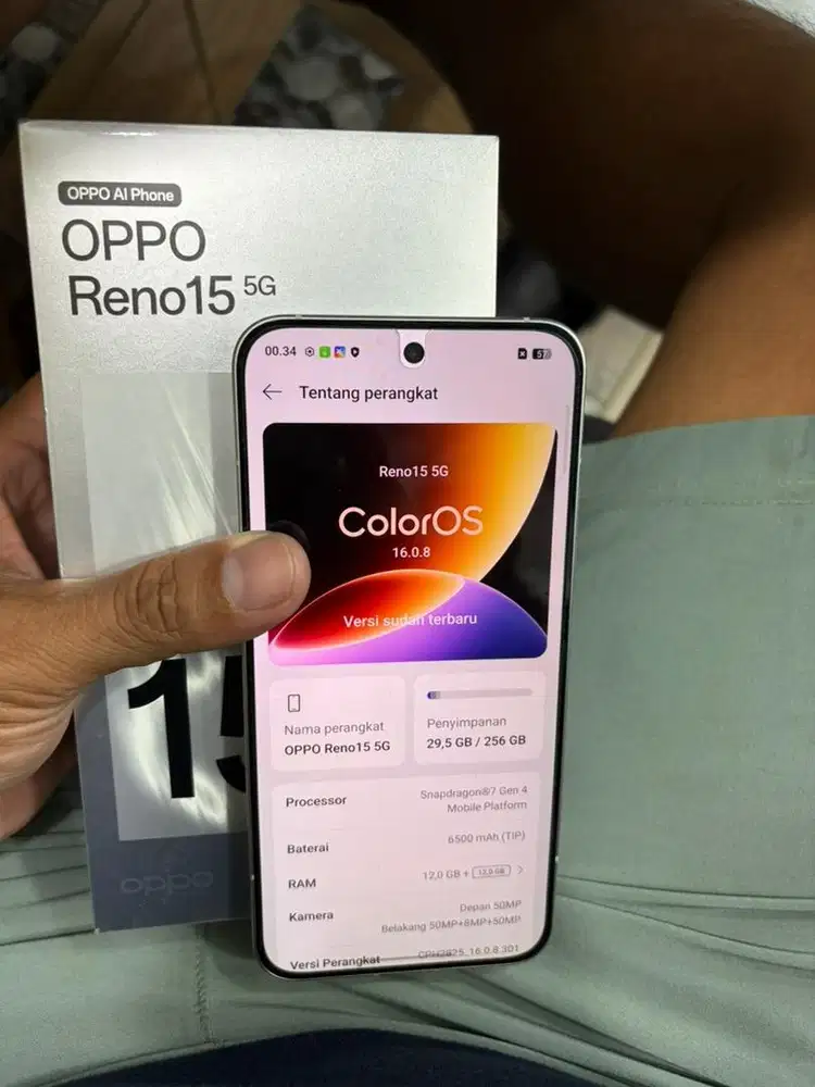 Oppo Reno 15 12/256 5G like new msih grnsi pjng bs tker tmabh