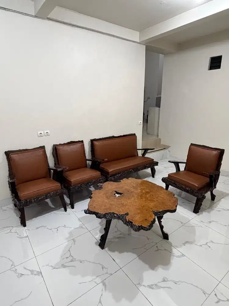 [DIJUAL NEGO] Bundle 1 set Kursi Sofa Jati Merah Klasik 1960