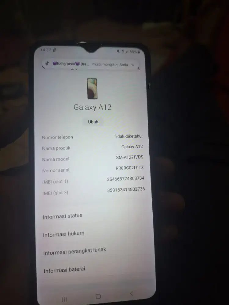 Samsung A12 + charger