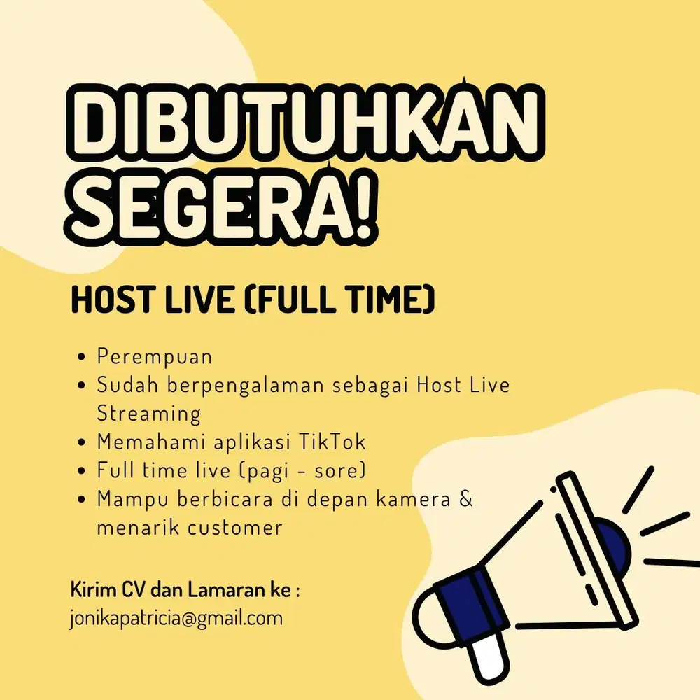 LOWONGAN HOST LIVE JAKARTA BARAT