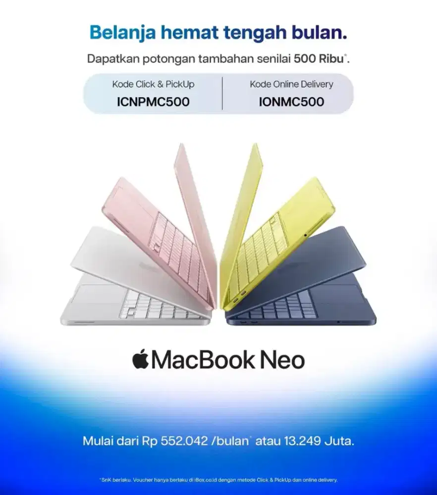 MACBOOK NEO 256GB NEW IBOX BISA KREDIT DAN TUKAR TAMBAH