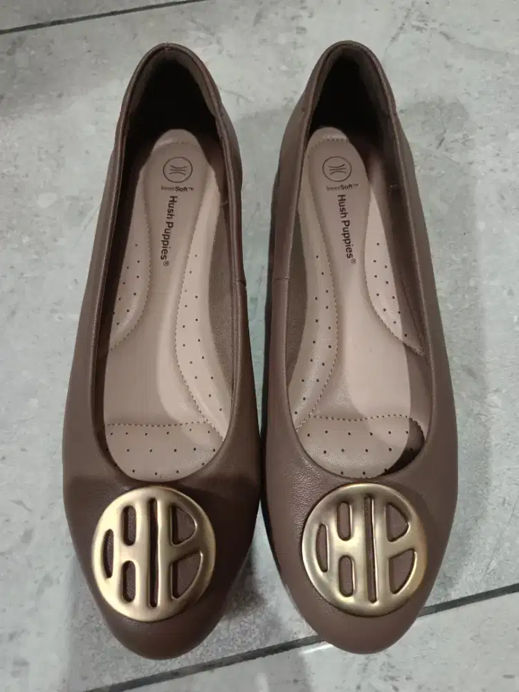 Sepatu Flat Shoes Hush Puppies Diane Size 40 atau 26 cm Brown/Tan