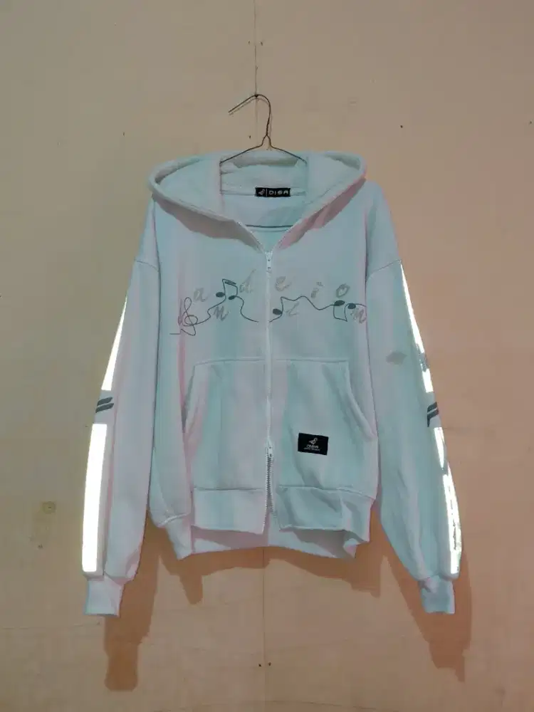 Hoodie Reflektif Dandelions Double Zipper Size M