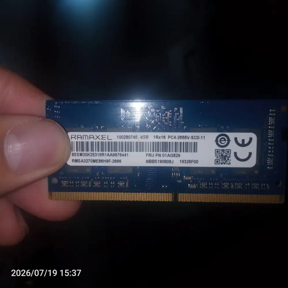 RAM SODIMM 4GB 1Rx16 PC4-2666V
