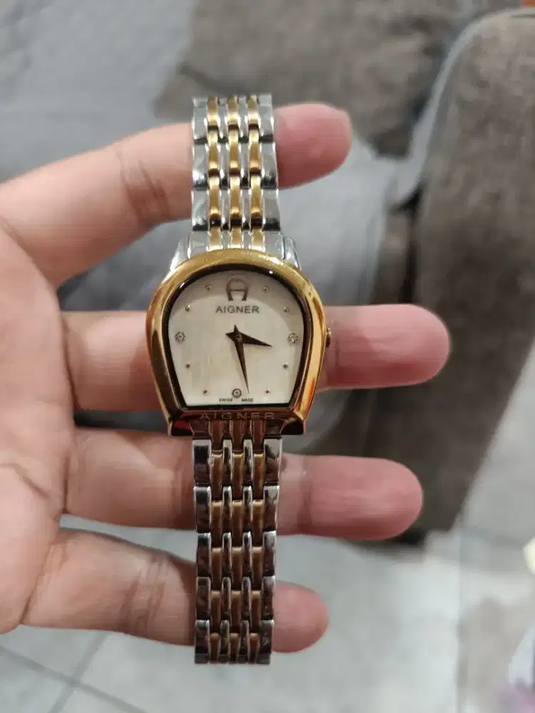 Jam Tangan Unisex Stainless Steel Aigner Alba kondisi normal
