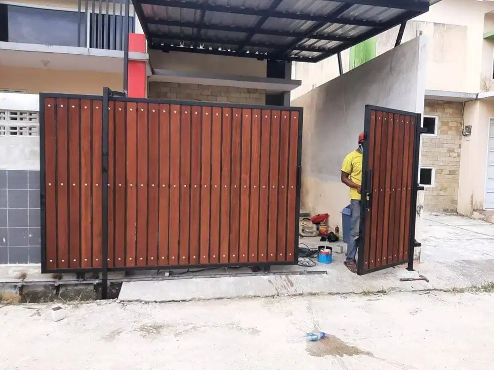 pintu pagar besi hollow