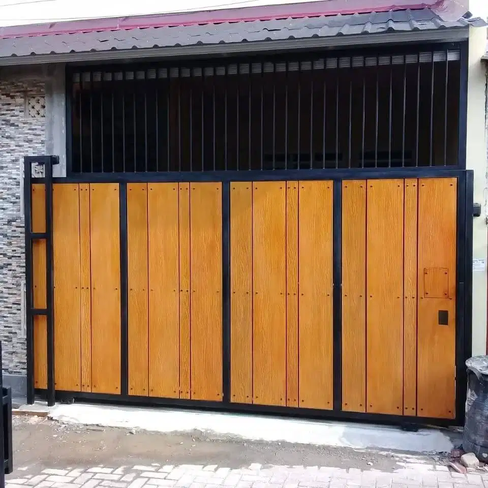 pintu pagar grc motif kayu